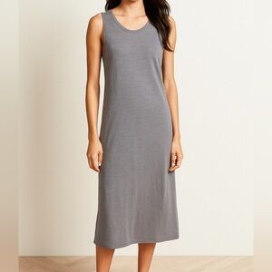 James Perse grey cotton blend midi tank dress